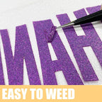 Glitter HTV Heat Transfer Vinyl Rolls- 10" x 8ft. Glitter HTV for Shirts. Iron on Vinyl and Heat Transfer Vinyl for All Cutters Machines. Easy to Cut & Weed Heat Vinyl Designs (Purple)