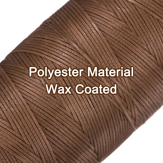 Uxcell 150D 0.8mm Flat Waxed Thread, 284 Yards, Polyester, Light Brown, 1 Roll
