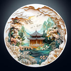 KAAYEE Wooden Puzzles for Adults, Chinese Landscape Painting Wooden Jigsaw Puzzle, 450 PCS Unique Shape Wood Puzzle Adult, 3D Visual Effect Flat Puzzle Birthday Family Games (XL-17.3 * 17.3in)