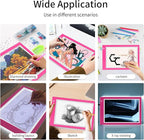 Light Box Drawing Pad, Tracing Board with Type-C Charge Cable and Brightness Adjustable for Artists, AnimationDrawing, Sketching, Animation, X-ray Viewing (A4-P-Pink-New)