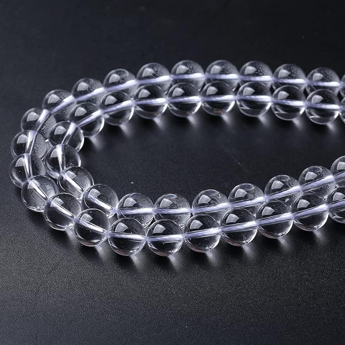 AAAAA Natural Clear White Crystal Quartz Beads Round Loose Spacer Beads for Jewelry Making DIY Bracelets Crystal Energy Healing Power Stone 60pcs 6mm 15 Inch