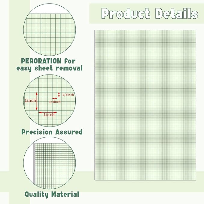 30 Pack 24" x 36" Large Graph Paper Bulk Graph Paper Pad Large Grid Paper Sheet Graph Paper Grid Paper Graph Paper for Drafting Engineering Blueprint Drawing Architect Designer Mathematician