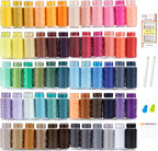 Thread for Sewing, 144 Pcs Bobbins Sewing Thread, 60 Colors Polyester Sewing Thread Spools, 500 Yard Prewound Bobbins Thread, Sewing Supplies for Beginners, Stitching, Travel, DIY