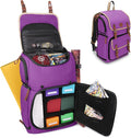 ENHANCE Designer Edition TCG Backpack - MTG Deck Bag Card Binder Space, TCG Deck Box Storage, MTG Playmat Holder - Card Storage Compatible with Magic the Gathering, Pokemon, Lorcana (Canvas Purple)