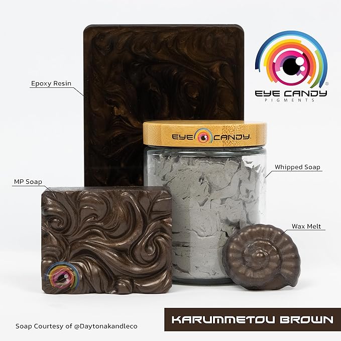 Eye Candy Pigments Premium Brown Mica Powder - Karummetou Brown (25gr) - for Epoxy, Resin, Soap, Paint, Woodworking, Acrylic Pouring, Bath Bombs, Fishing Lures - DIY Arts and Crafts Additive