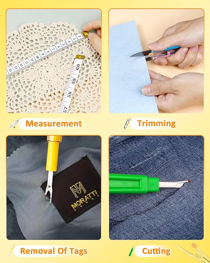 FIVEIZERO Thimble Kit– Sewing Thimbles for Hand Sewing, Metal Finger Protectors, Thimble Ring for Quilting and Embroidery, Includes Seam Ripper, Measuring Tape and Thread Snips
