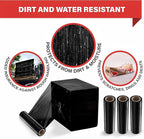 Black Industrial Strength Extra Thick 4 Pack 17.5" 1100 SqFt 80 Gauge (20 Micron) Shrink Wrap Roll for Moving, Furniture, Pallets, Packing