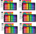 Artecho 72PCS Neon Oil Pastels Set of 12 Colors 6 Packs, Soft Oil Pastels for Art Painting, Drawing, Blending, Art Supplies for Artists, Beginners, Students, Teacher (10 x 70 mm)