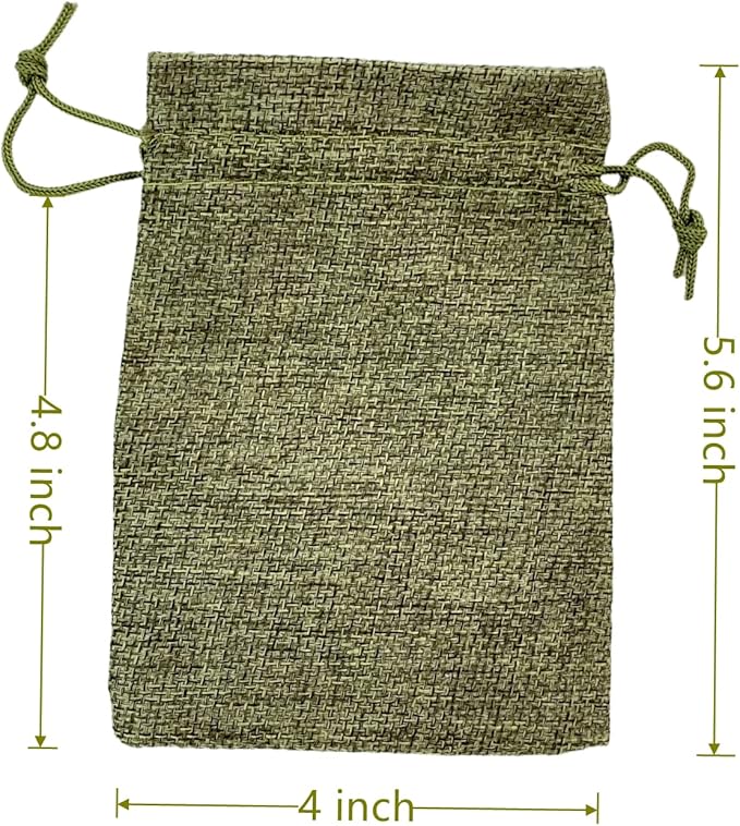 Palmhomee Pack of 25 Burlap Gift Bags with Drawstring Linen Jewelry Pouches Wedding Hessian Jute Bags for Birthday Jewelry and Treat Pouches Party Wedding Favors Gift Art and DIY Craft (4x5.6 Inch,