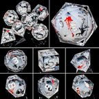 ARUOHHA DND Dice Set Liquid Core Koi Fish Sharp Edged Dragons Dice Compatible with D&D Role Playing Game, RPG Handmade Resin Dungeons Polyhedral D and D Dice Set D20 D12 D10 D8 D6 D4
