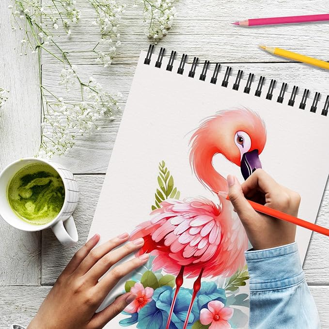 OSIMIG 10 Pack Sketch Books - 8.5" x 11", Top Spiral Bound Sketch Pad, 300 Sheet Total (68lb/100gsm), Drawing Paper Pad, Sketchbooks for Kids & Adults