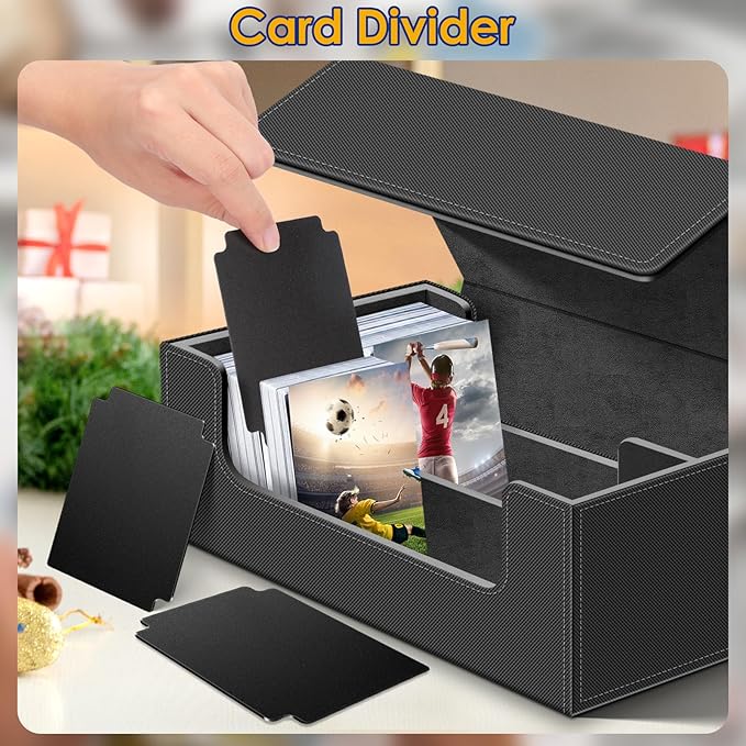1200+ Card Deck Case for Trading Cards, Leather Commander Card Storage Box Magnetic Card Holder Fit for MTG TCG and Sport Cards