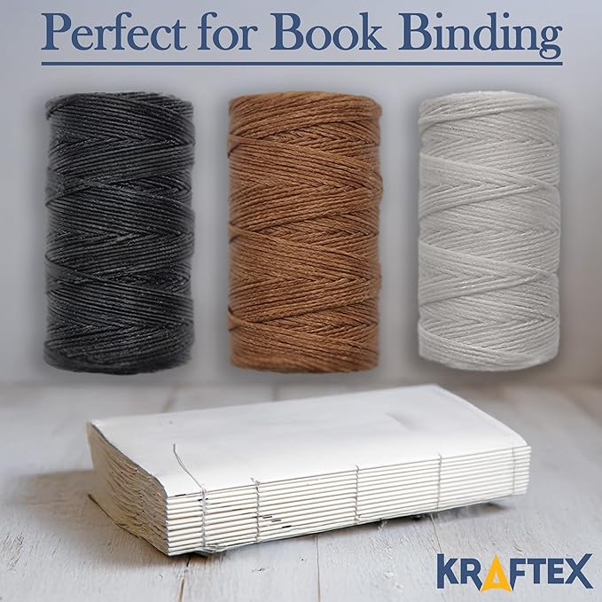 Waxed Thread 3X Wax Thread, 65 Yardx0.8mm Wax String, 150D Waxed Leather String in Black, Brown and White Perfect Dream Catcher Supplies