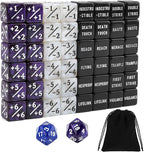 50PCS MTG Dice Counters, 24PCS Abilities Keywords/ 24P -1/+1 Buff Tokens/ 2P D20 Cube Dices/Storage Bag, MTG Counters for TCG Card Games
