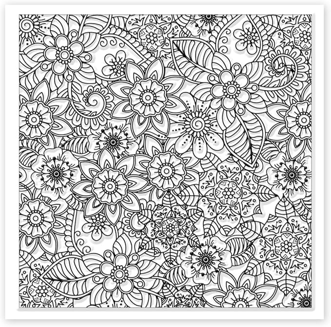 CHGCRAFT Abstract Flowers Geometric Flowers Silicone Texture Stamp Polymer Clay Molds DIY Clay Texture Tools for Clay Pottery Earring Jewelry Making Stamp Engraving Machines, Flower, 5.5x5.5inch