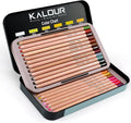 KALOUR Pro Pastel Chalk Colored Pencils,24 Colors portrait set,Color Charcoal Pencils for Drawing Sketching Coloring Shading,Art Supplies for Adults Artists