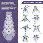 The Quilted Bear Flower Quilting Templates – 8 Clear Non-Slip Acrylic Quilt Templates for Precise Fabric Cutting & Stress-Free Machine Quilting - Ideal for Quilt & Sewing Supplies (¾–3")