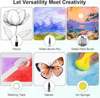 Watercolor Paint Set 100 Colors Including Metallic, Watercolor Kit with Case, Watercolor Paper, Paint Brushes, Palette and Accessories, Water Color Art Supplies Gift for Adults Kids Artists