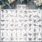 Small Stencils for Painting on Wood Reusable, 3 Inch Reusable Stencil for Craft Ornament Paint Template Stencils for Wall Card Rock Wood Signs Coasters Canvas Home Decor (Dragon)