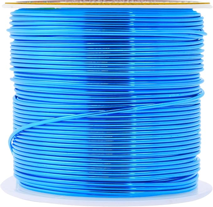 Mandala Crafts 18 Gauge Anodized Aluminum Craft Wire for Jewelry Making - 100 FT Colored Flexible Bondi Blue Wire - Bendable for Bonsai Armature Crafting Sculpting