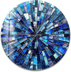 My Photostation.com 31.5''(80cm) Diameter Radiant Mosaic Burst Round Glass Wall Art Tempered Glass Printing Wall Decor Large Wall Art Wall Hangings