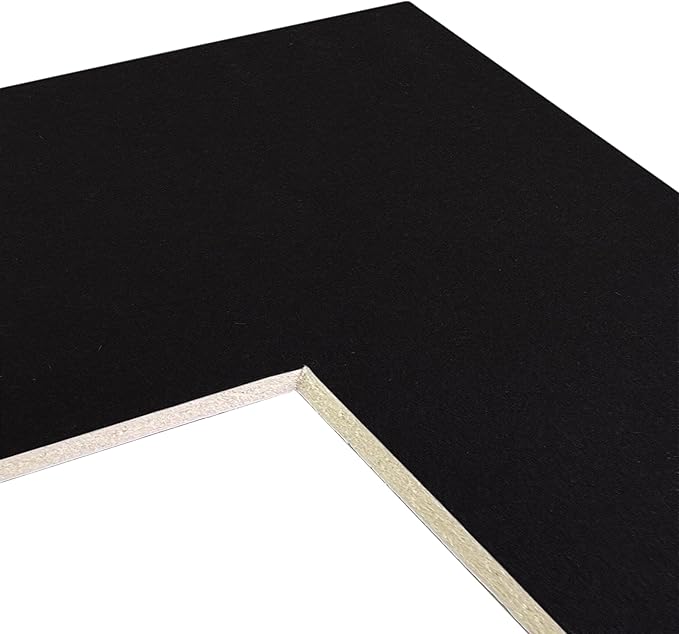 Craig Frames B221 Pre-cut Mat Board for 5x7 Print, 8x10, Smooth Black