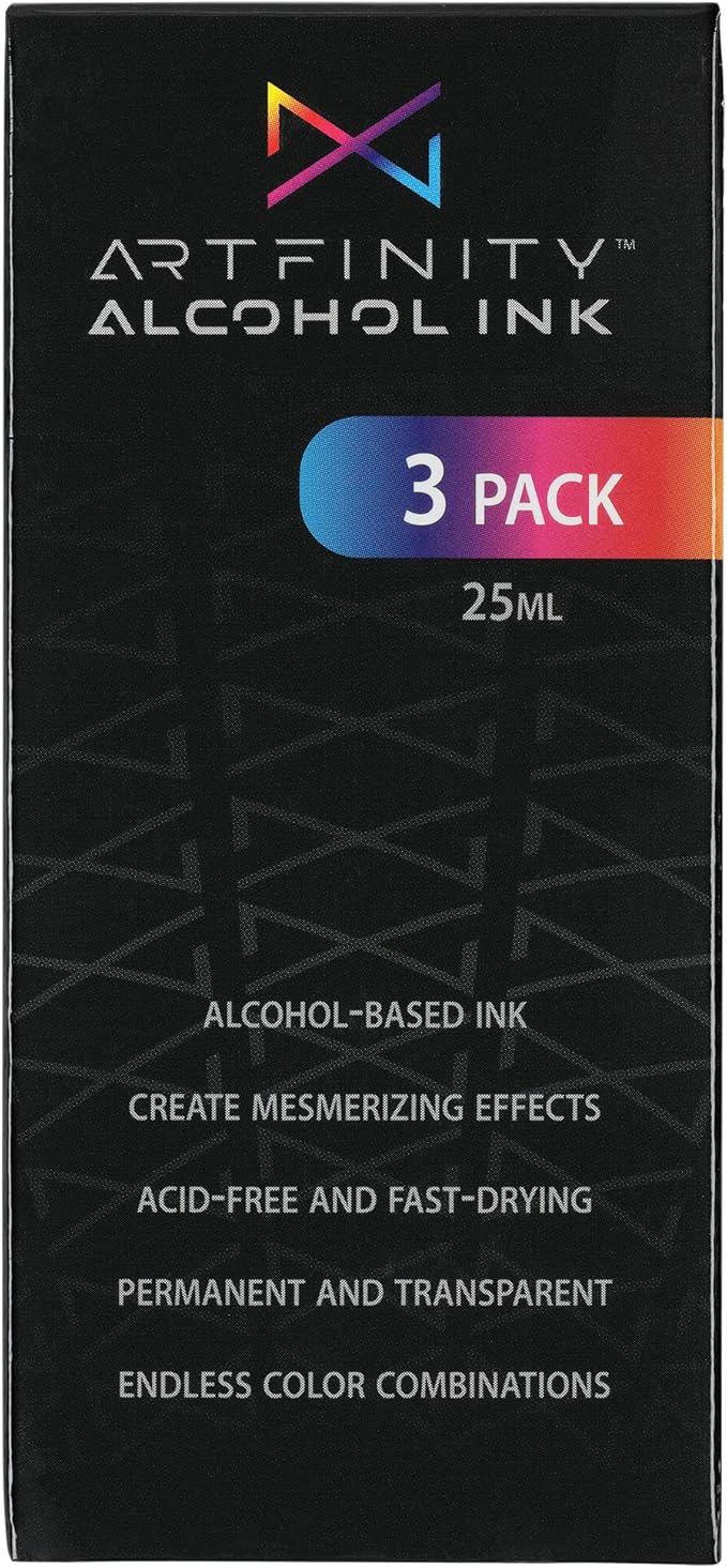 Alcohol Inks 3 Pack - Vibrant, Professional, Dye-Based Alcohol Inks for Artfinity Alcohol Markers, Artists, Drawing, & More! - Denim B6-4