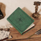 AHGXG Thick Journal Blank Notebook for Men - 320 Numbered Pages A5 Notebook for Writing, 100gsm Plain Paper, Vintage Leather Hardcover, for Women Work Office School, 5.75'' X 8.38''- Dark Green