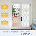 rabbitgoo Window Privacy Film for Glass Windows, Frosted Glass Cling with Decorative Moroccan Lattice, Removable Heat Control Sun Blocking Door Covering Sticker for Home Bathroom, 11.8 x 78.7 inches