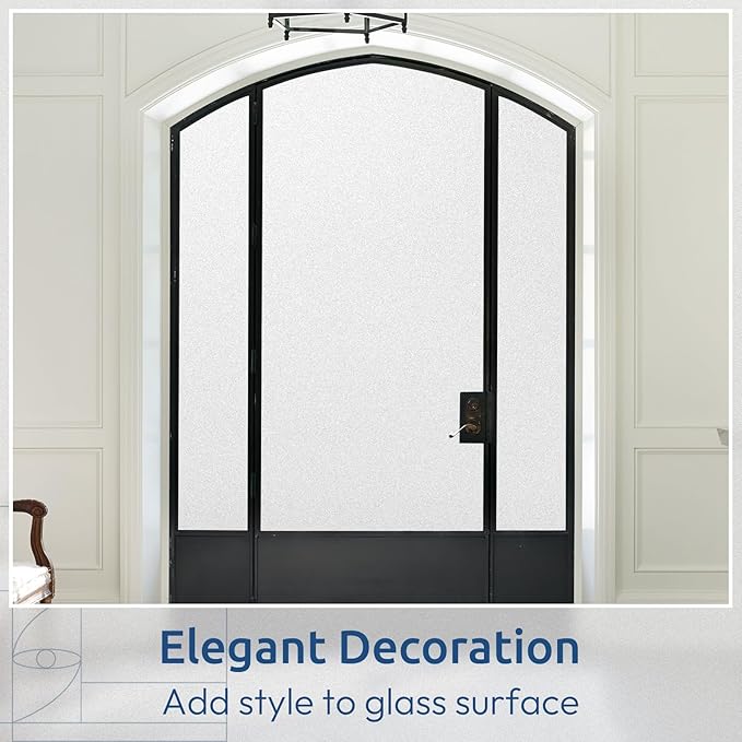 rabbitgoo Window Privacy Film, Non-Adhesive Frosted Glass Window Film for Bathroom, Static Cling Heat Blocking Stickers for Home Indoor Opaque Frosting Coverings House Tint, Matte White 29.5" x 157"