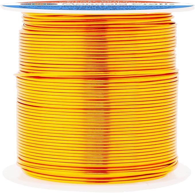 Mandala Crafts 20 Gauge Anodized Aluminum Craft Wire for Jewelry Making - 100 FT Colored Flexible Gold Tone Wire - Bendable for Bonsai Armature Crafting Sculpting