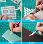 DIYSELF Exacto Knife Set, 2 Pcs Craft Knife with 40 Pcs Hobby Knife Replacement Blades, Hobby Knives Kit for Scrapbooking, Stencil, Fondant, Paper, Sharp Precision Knives for Art Carving