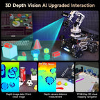 Yahboom Robot Large AI Model ROS2 Programming Python,Lidar SLAM,3D Map Navigation,AI Vision, 6DOF Robotic Arm Voice Control,Intelligent Classification, with Jetson Nano 4GB