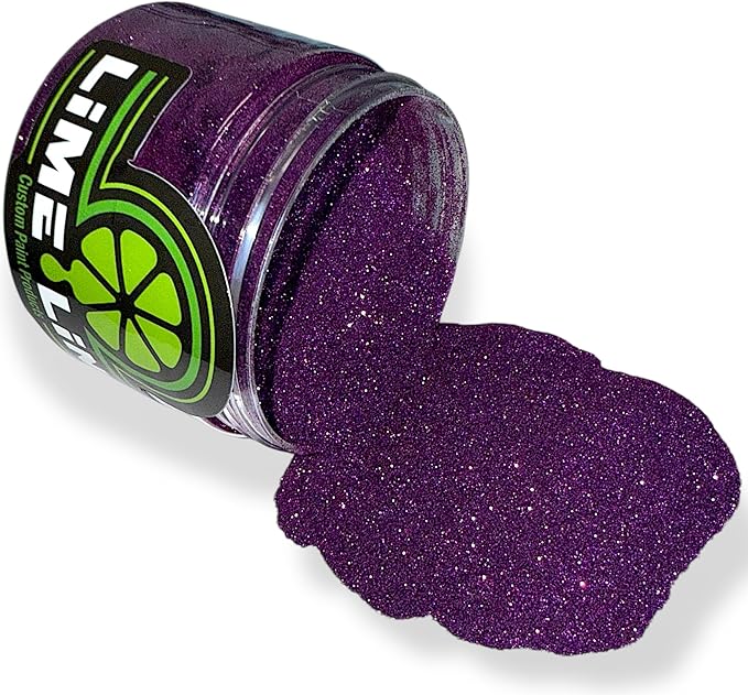LiME LiNE Sprayable Metal Flake Paint Additive: Solvent Resistant Glitter for Automotive Custom Painting (Purple)