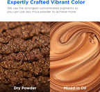 Rolio Premium Brown Mica Powder - Caramel (100G / 3.5 oz) - 1 Jar of Brown Pigment Powder for Epoxy Resin, Dye, Soap Making, Nail Polish, Paint, Candle Making, Bath Bombs, Slime