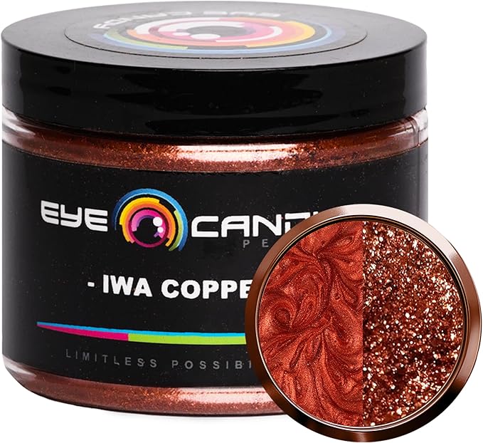 Eye Candy Pigments Premium Copper Mica Powder - IWA Copper (50gr) - for Epoxy, Resin, Soap, Paint, Woodworking, Acrylic Pouring, Bath Bombs, Fishing Lures - DIY Arts and Crafts Additive