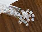 1.76oz Faceted Fire Polished Round Glass Beads 4mm (0.16in), Czech Republic Bohemian Glass Transparent Mix