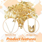 960Pcs Safety Pins Assorted 6 Sizes Variety Pack Large and Small Metal Safety Pin Gold Silver Black for Clothing Art Crafts Sewing Quilting Jewelry Making