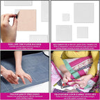 Quilting Acrylic Template Set | Precision Tools for Quilting Enthusiasts | Square Design | Includes Sizes 4", 3", 2", 1" | 1/8 Clear Acrylic | 1/4" Seam Allowance for Accuracy