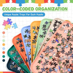 8 Pcs 12'' x 8.7'' Extra Large Puzzle Sorting Trays Stackable Puzzle Trays for Sorting Piece Sorter Jigsaw Storage Accessory for Sorting 2000/3000/5000/6000 Pieces