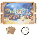 1000 Pieces Rotating Puzzle Board with 4 Drawers,30.16"x22.44" Portable Wooden Jigsaw Puzzle Table with Lazy Susan Spinning Cover for Adults