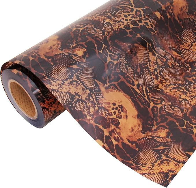 10 Yard x 20" Wide Metallic Foil Snake Pattern Heat Transfer Vinyl Film | Compatible with Venture Explore and Maker, Silhouette Cameo, & Large Format Cutters