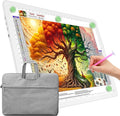 TOHETO A4 Light Board with Bag for Diamond Painting, Super Bright Magnetic Light Pad with Side Buttons, Lightbox for Tracing and Drawing, Corded Light Table for Sketching, Weeding Vinyl (White)