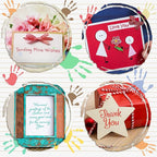 4 Sheets Sentiments Rubber Clear Stamps Set for Card Making and DIY Scrapbooking Journaling 2 Acrylic Stamp Blocks with Grid Lines for Birthday Wedding Wife Husband Anniversary Special Occasion Cards