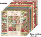 24 Sheets 12 Designs Scrapbook Paper Pad,6"×6” Single-Sided Decopodge Craft Cardstock Paper,Scrapbooking DIY Decorative Background Cardmaking Supplies.Carols