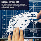 U.S. Art Supply 36" x 48" Self-Healing Cutting Mat 5-Ply - Double-Sided White/Blue Craft Mat, Non-Slip Cutting Mats for Crafts, Sewing, Quilting, Scrapbooking