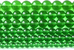 46pcs 8mm Smooth Green Crystal Glass Quartz Beads Round Loose Beads for Jewelry Making DIY Bracelet Necklace 15" Energy Healing Power Stone Beads(8mm, Green Crystal Glass)