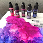 Pixiss Purple Alcohol Ink Set - 5 Shades of Highly Saturated Alcohol Ink for Epoxy Resin Supplies, Yupo Paper, Tumblers, Coasters - Resin Colorant for Epoxy Resin and Resin Art Supplies