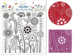 CHGCRAFT Abstract Wildflowers Polymer Clay Texture Sheets Geometric Flowers Silicone Stamp Clay Texture Mat Modeling Pattern Pad Texture Sheets for Jewelry and Clay Earrings Tools, 5.5x5.5 inch