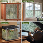 DKTIE Window Film Privacy with Installation Tools, Decorative Stained Glass Window Clings for Home, Static Cling Window Sticker for Front Door, Bathroom, Glass Door (Dark Green, 17.7'' x 78.7'')